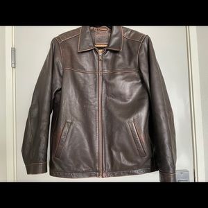 MENS LEATHER PILOT JACKET, Sz M